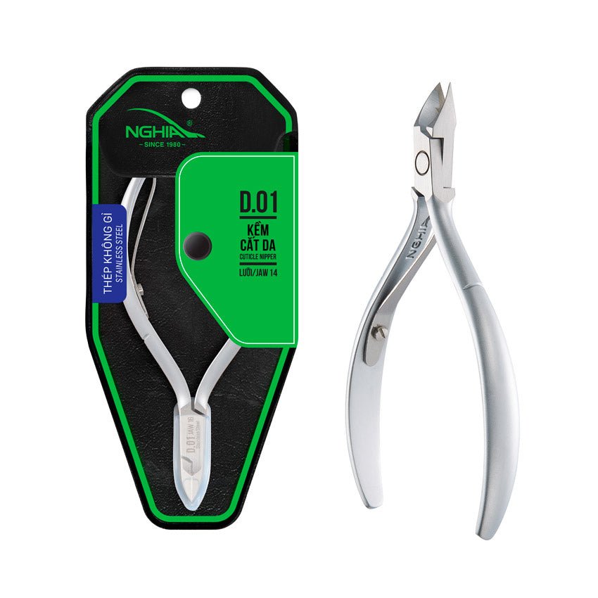 Nghia D-01 Stainless Steel Cuticle Nipper, Jaw 14 (Half)