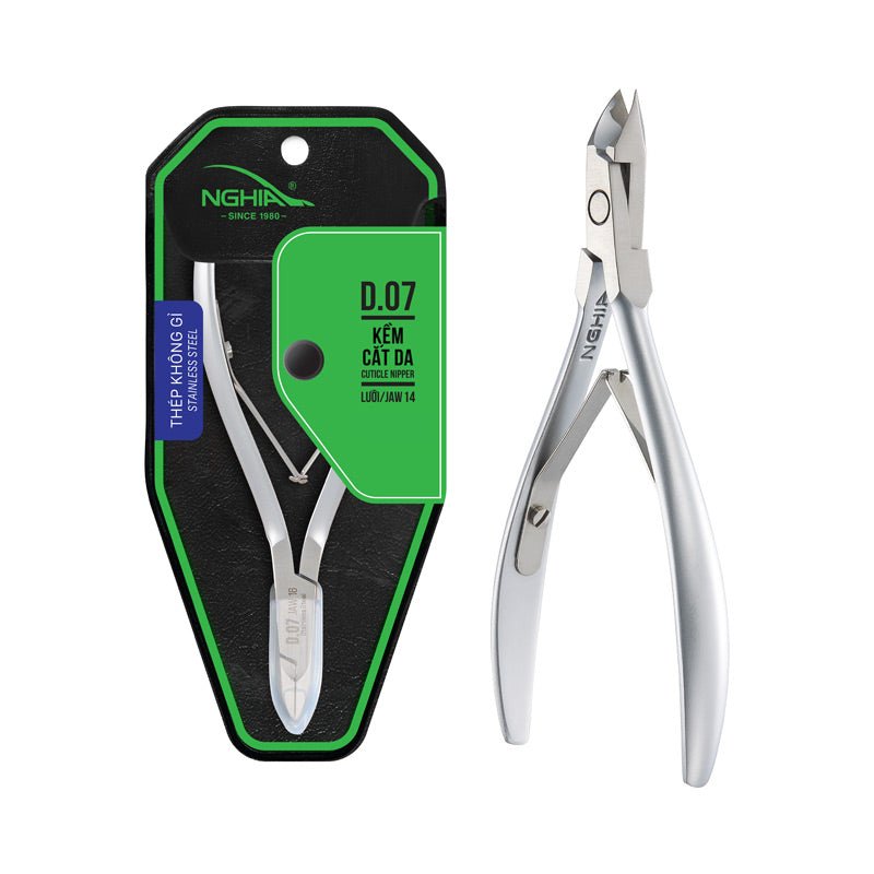 Nghia D-07 Stainless Steel Cuticle Nipper, Jaw 14 (Half)