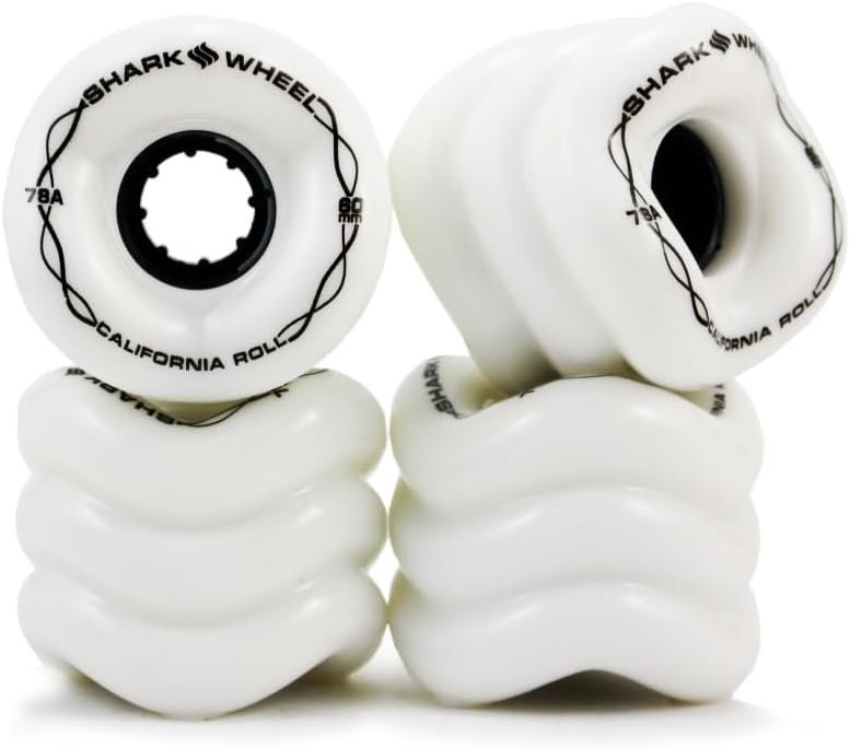 Shark Wheel California Roll 60mm 78A Small Skateboard/Longboard Wheels, White