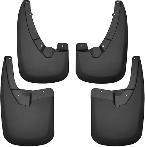Husky Liners Custom Mud Guards | Fits 2009-2024 Ram 1500/Ram 1500(19-24 Classic Body) 2010-2018 Ram 2500/3500 w/Single Rear Wheels &amp; w/Out OEM Fender Flares | Front &amp; Rear Set, 4-pc Black - 58176