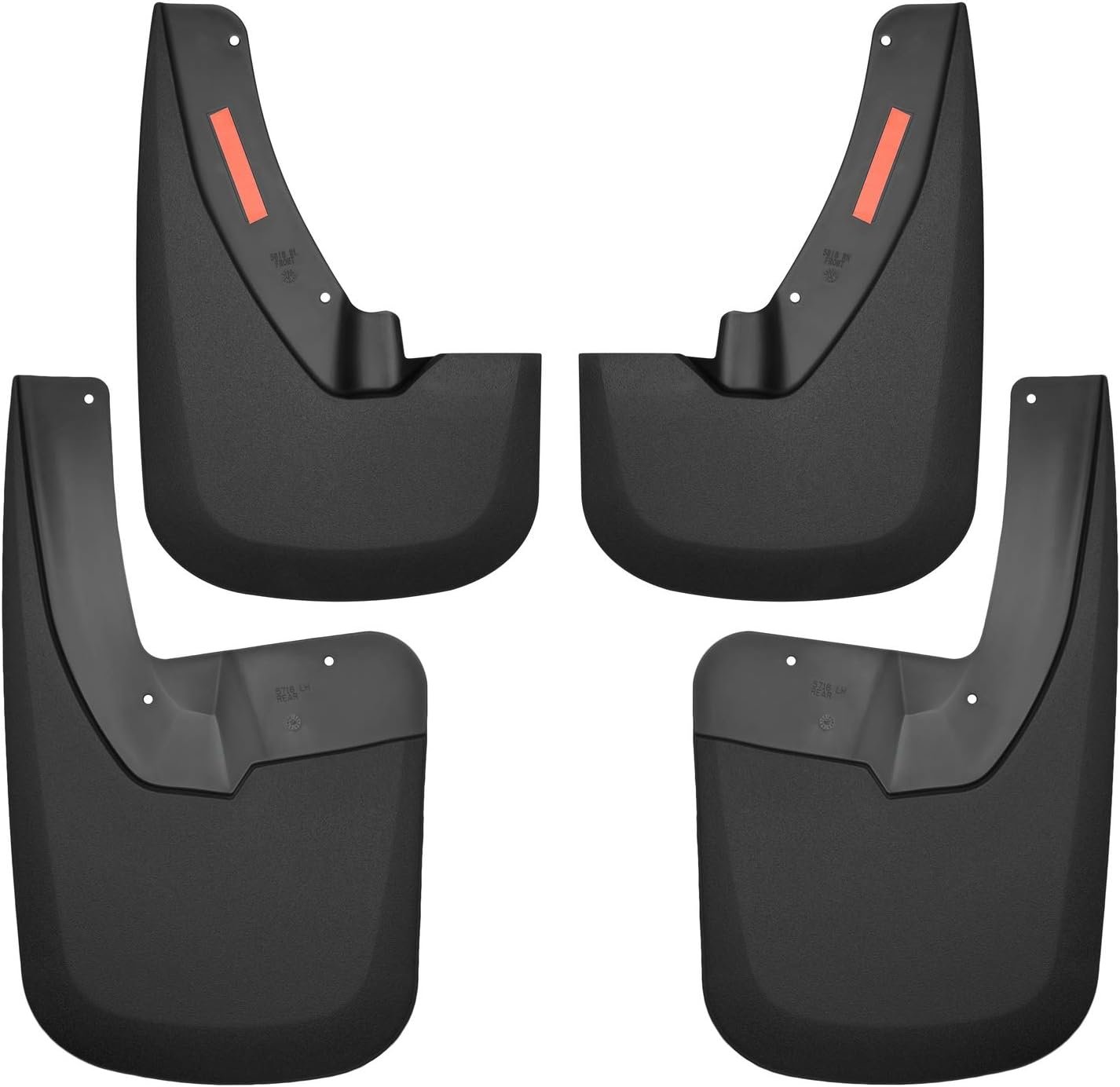 Husky Liners Custom Mud Guards | Fits 2009-2024 Ram 1500/Ram 1500 (19-24 Classic Body) 2010-2018 Ram 2500/3500 w/Single Rear Wheels &amp; w/OEM | Front &amp; Rear, 4-pc Black - 58186