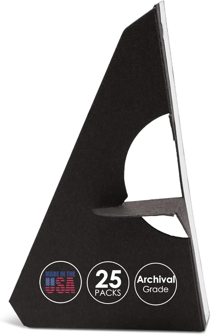 Lineco, Self-Stick Easel Back, Archival Acid-Free, Display Signs Pictures Brochures Posters Frames Artwork Crafts (5&amp;quot, 25 Pack, Black) (328-3334)