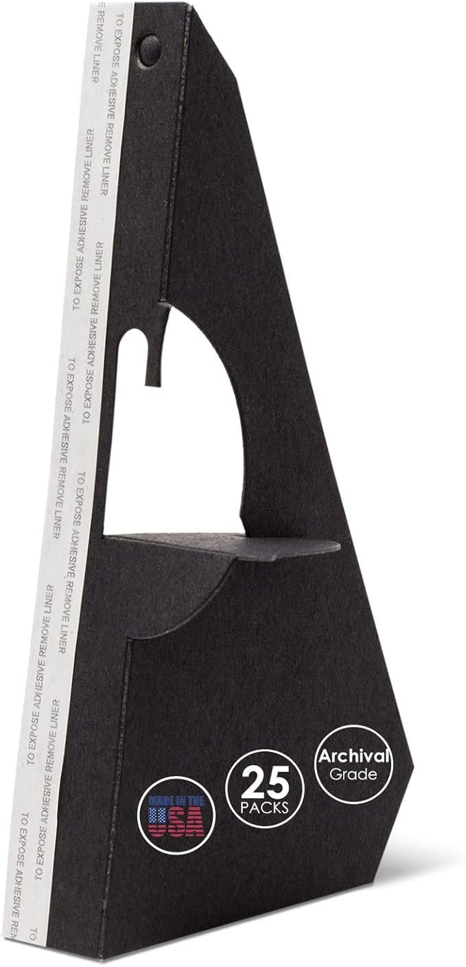 Lineco Blk Self-Stick Easel Back 7Inch Pkg/25