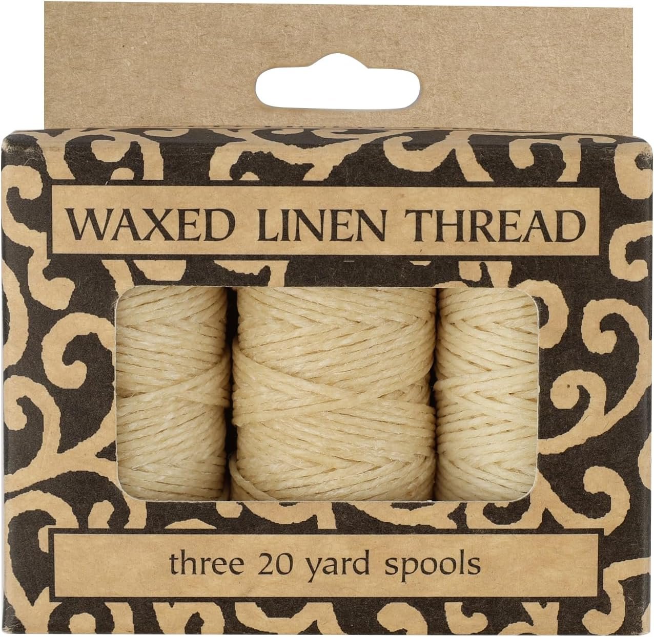 Lineco Waxed Genuine Linen Thread, 20 Yards, Pack of 3 Spools: Natural (BBHM208)