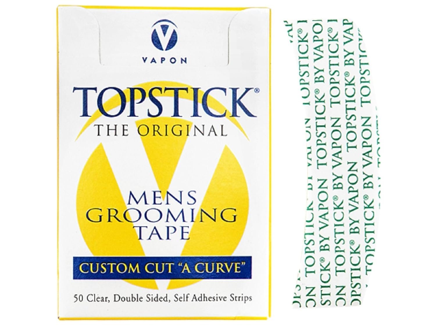 Vapon Topstick The Original Custom Cut &amp;quotA Curve&amp;quotMen's Grooming Tape - 50 Strips Box