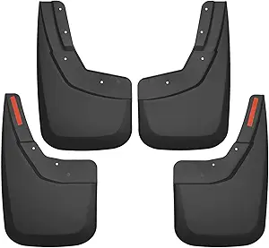 Husky Liners Mud Guards | Front and Rear Mud Guards - Black | 56886 | Fits 2014-2018 Chevrolet Silverado 1500, 2015-2019 Silverado 2500/3500, 2019 Silverado 1500 LD w/ Single Rear Wheels 4 Pcs