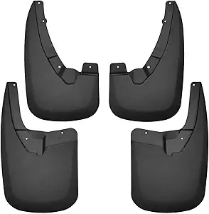 Husky Liners Custom Mud Guards | Fits 2009-2024 Ram 1500/Ram 1500(19-24 Classic Body) 2010-2018 Ram 2500/3500 w/Single Rear Wheels & w/Out OEM Fender Flares | Front & Rear Set, 4-pc Black - 58176